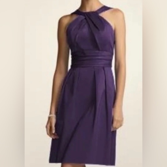 David's Bridal Dresses & Skirts - David's Bridal Womens Purple Concealed Back Zip Sleeveless Bridesmaid Dress Sz 6